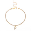 Alloy Anklet With Letters Numbers Text Pattern And Artificial Gemstones Semiprecious Stones Inlay For Women
