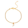 Alloy Anklet With Letters Numbers Text Pattern And Artificial Gemstones Semiprecious Stones Inlay For Women