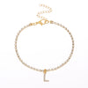 Alloy Anklet With Letters Numbers Text Pattern And Artificial Gemstones Semiprecious Stones Inlay For Women