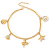 Alloy Anklets For Girls Ocean Style With Dolphin And Starfish Animal Zodiac Pendants
