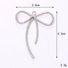Alloy Baking Paint Cut Out Ribbon Bow Diy Jewelry Accessories For Ins Car Keychain