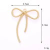 Alloy Baking Paint Cut Out Ribbon Bow Diy Jewelry Accessories For Ins Car Keychain