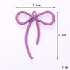Alloy Baking Paint Cut Out Ribbon Bow Diy Jewelry Accessories For Ins Car Keychain