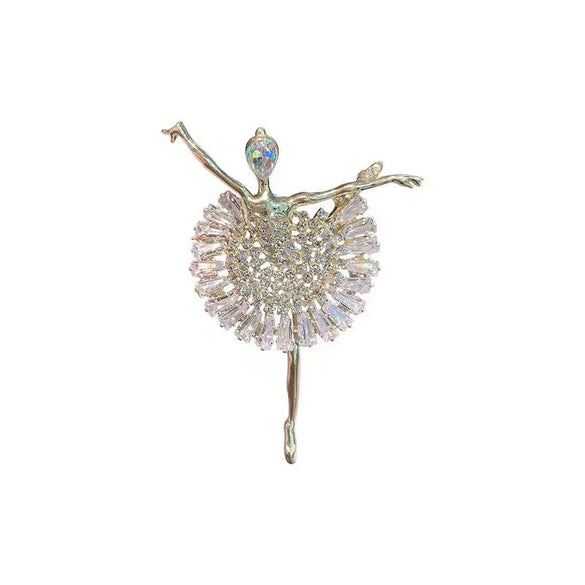Alloy Ballerina Girl Brooch Feminine Retro And Elegant Electroplated With Cartoon Character Style