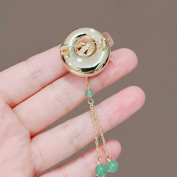 Alloy Bamboo Flap Brooch With Flower Pattern Electroplated For Women