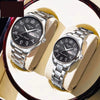 Alloy Band Calendar Waterproof Quartz Watch For Middleaged And Elderly Couples Round Dial Mineral Reinforced Glass Mirror