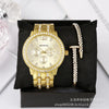 Alloy Band Quartz Watch For Couple Business Style Round Dial