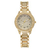 Alloy Band Quartz Watch With Roman Literal And Full Diamond For Women Leisure Style Round Dial