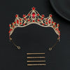 Alloy Baroque Rhinestone Electroplated Rhombus Crown For Adult Women Bridal Hair Accessories