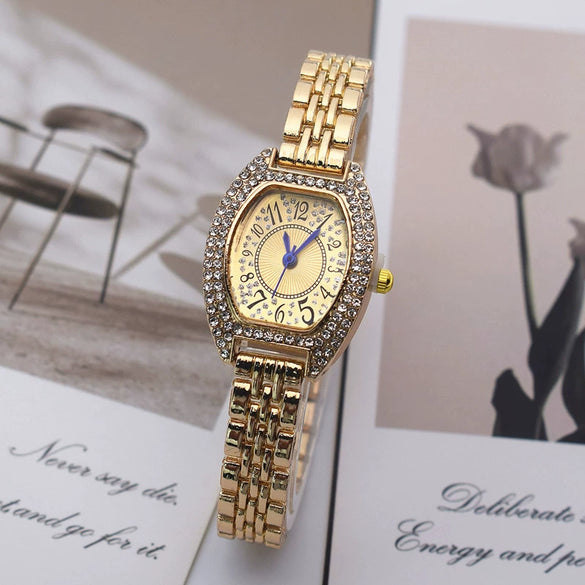 Alloy Barrelshaped Women's Quartz Bracelet Watch Luxury Leisure Style