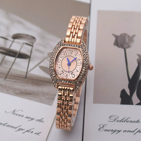 Alloy Barrelshaped Women's Quartz Bracelet Watch Luxury Leisure Style