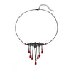Alloy Bat Crystal Pendant Necklace With Heart And Drop Shape For Women In Dark Style And Electroplating Treatment Ball Chain