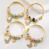 Alloy Beaded Bracelet Set With Diamonds Butterfly Geometric Style Women's