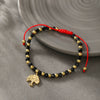Alloy Beaded Couple Bracelet With Small Tree Pendant And Electroplating Style