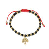 Alloy Beaded Couple Bracelet With Small Tree Pendant And Electroplating Style