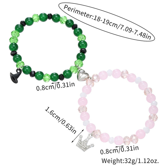 Alloy Beaded Geometric Style Diamond Treated Magic Bad Witch Friendship Unisex Bracelet