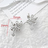 Alloy Beaded Pendant Bracelet Necklace With Cross And Bear Black Pink Lovely Style Electroplated Line Pattern