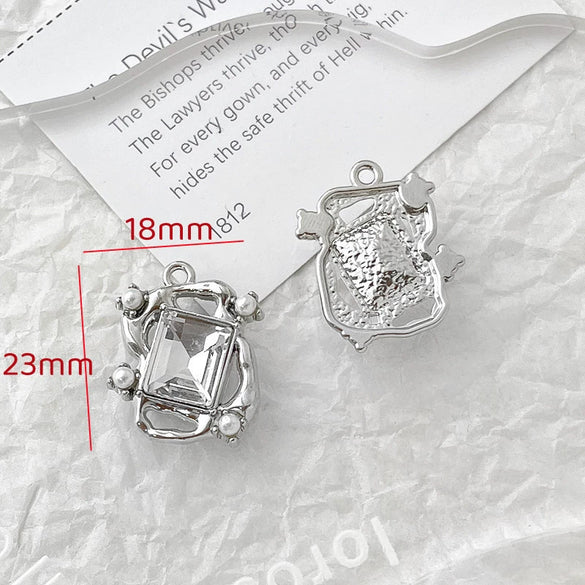 Alloy Beaded Pendant Bracelet Necklace With Cross And Bear Black Pink Lovely Style Electroplated Line Pattern