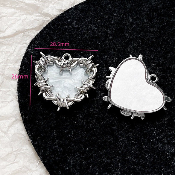 Alloy Beaded Pink Sweetheart Butterfly Love Cross Cat Pendant Electroplated Handmade Bracelet Necklace Accessories With Stars Love Pattern