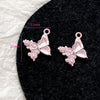 Alloy Beaded Pink Sweetheart Butterfly Love Cross Cat Pendant Electroplated Handmade Bracelet Necklace Accessories With Stars Love Pattern