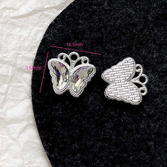 Alloy Beaded Pink Sweetheart Butterfly Love Cross Cat Pendant Electroplated Handmade Bracelet Necklace Accessories With Stars Love Pattern
