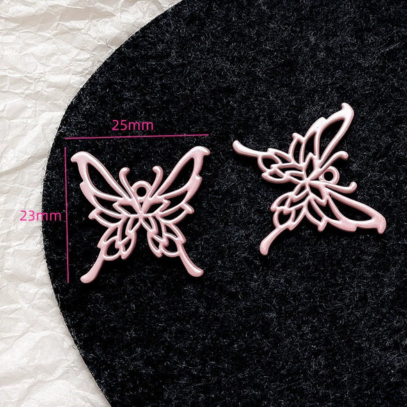 Alloy Beaded Pink Sweetheart Butterfly Love Cross Cat Pendant Electroplated Handmade Bracelet Necklace Accessories With Stars Love Pattern