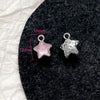 Alloy Beaded Pink Sweetheart Butterfly Love Cross Cat Pendant Electroplated Handmade Bracelet Necklace Accessories With Stars Love Pattern