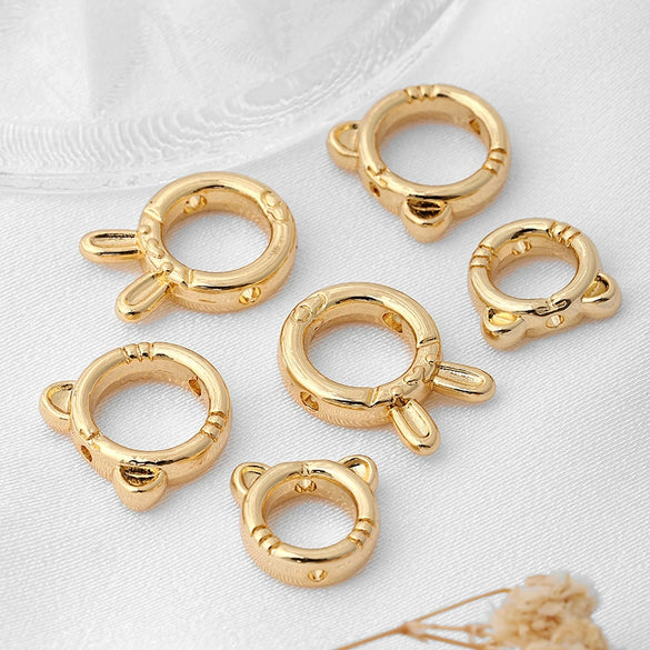 Alloy Beaded Ring Rabbit Heartshaped Doublehole Electroplated