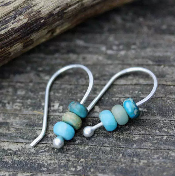 Alloy Beaded Turquoise Snowflake Geometric Women's Earrings