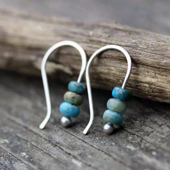 Alloy Beaded Turquoise Snowflake Geometric Women's Earrings