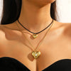 Alloy Beads Heart Shaped Electroplated Modern Retro Light Luxury Women's Ochain Necklace