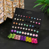 Alloy Bear Shape Stud Earrings With Animal Zodiac Diamond Design For Girls