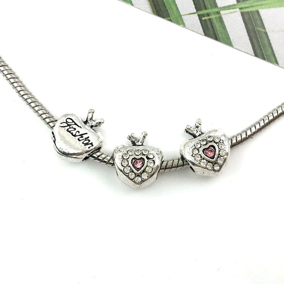 Alloy Big Hole Beads Dripping Oil Treatment Christmas Series Snowflake Santa Claus Diy Jewelry Accessories