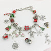 Alloy Big Hole Beads Dripping Oil Treatment Christmas Series Snowflake Santa Claus Diy Jewelry Accessories