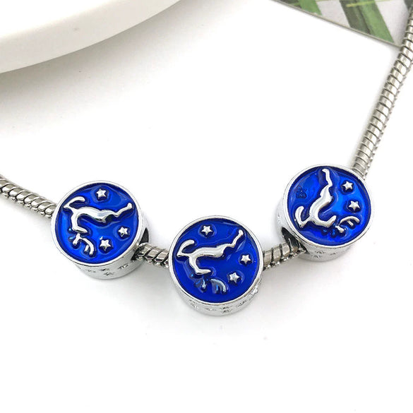 Alloy Big Hole Beads Dripping Oil Treatment Christmas Series Snowflake Santa Claus Diy Jewelry Accessories