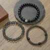 Alloy Black Gallstone And Black Magic Sand Manual Crafted Geometric Style Unisex Bracelet