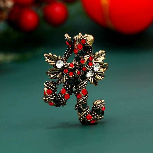 Alloy Bow Brooch With Diamond Design For Women Holiday Festival Element