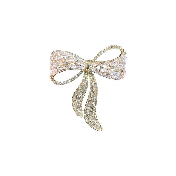 Alloy Bow Brooch With Electroplating For Ladies