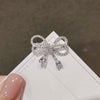 Alloy Bow Brooch With Flower Pattern For Women Electroplated Fixed Clothes Accessory