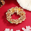 Alloy Bow Christmas Wreath Brooch For Women
