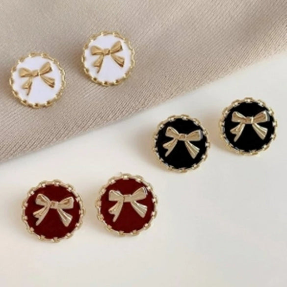 Alloy Bow Electroplated Women's Fashion Light Luxury Niche Design Earrings