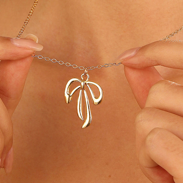 Alloy Bow Elegant Electroplating Necklace For Women
