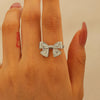 Alloy Bow Jewelry Set For Women With Electroplating Including Bracelet Necklace Ring Earrings