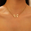 Alloy Bow Jewelry Set For Women With Electroplating Including Bracelet Necklace Ring Earrings