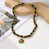 Alloy Bow Necklace With Geometric And Flower Patterns Electroplated