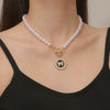 Alloy Bow Necklace With Geometric And Flower Patterns Electroplated
