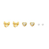 Alloy Bow Shape Electroplated Women's Minimalist Pearl Set Earrings