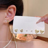 Alloy Bow Shape Electroplated Women's Minimalist Pearl Set Earrings