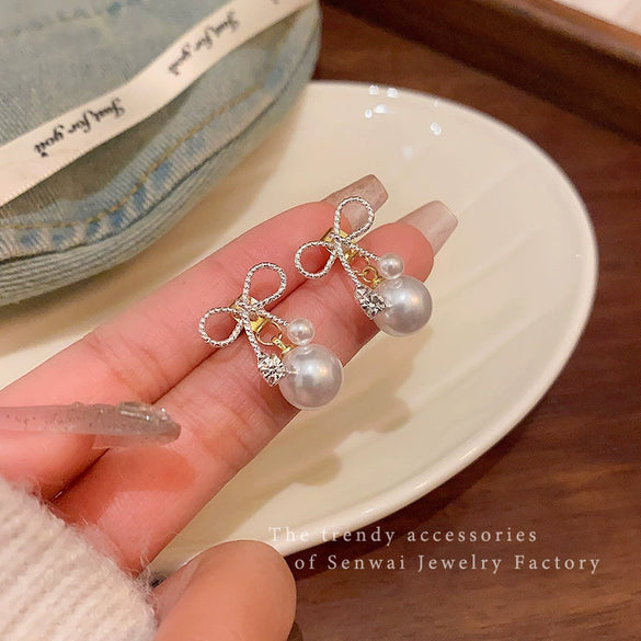 Alloy Bow Style Electroplated Women's Earrings