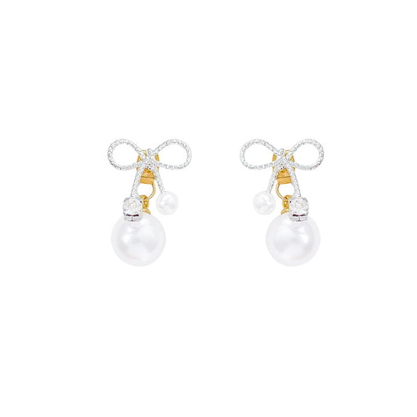 Alloy Bow Style Electroplated Women's Earrings